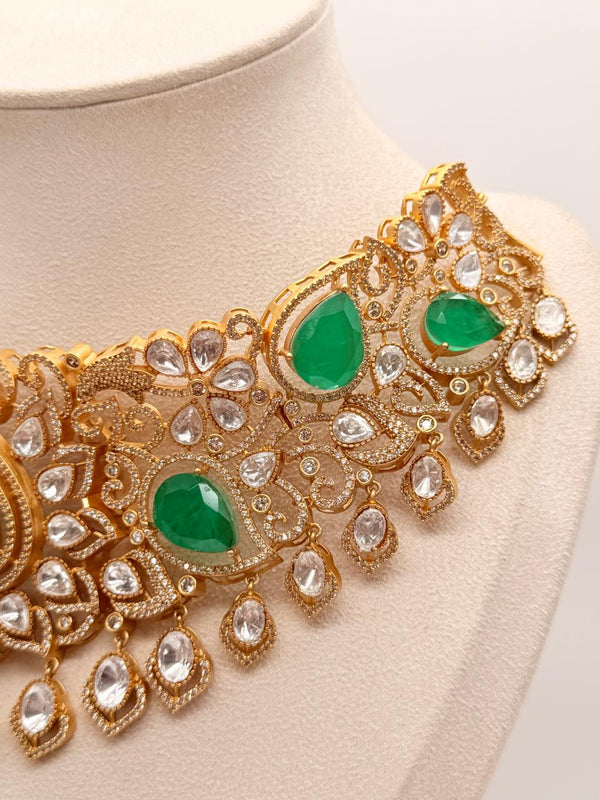 Emerald Empress Polki Necklace Set
