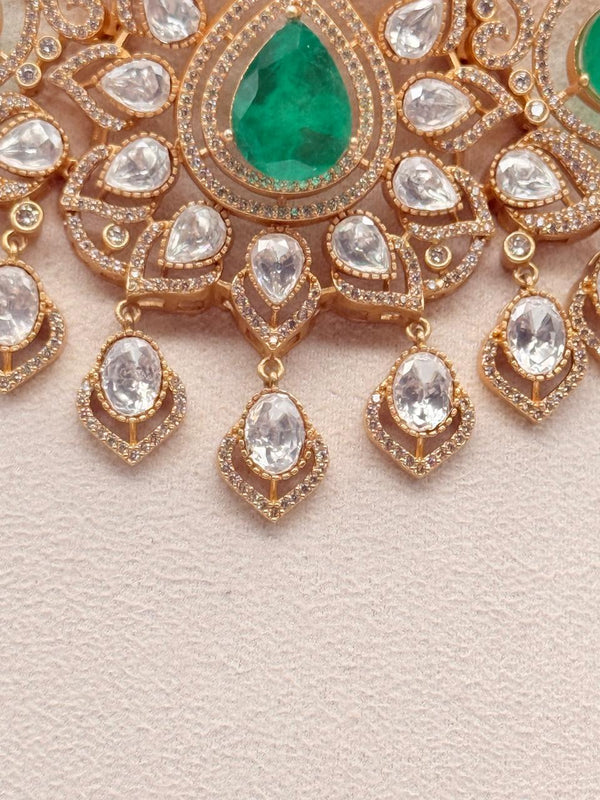 Emerald Empress Polki Necklace Set
