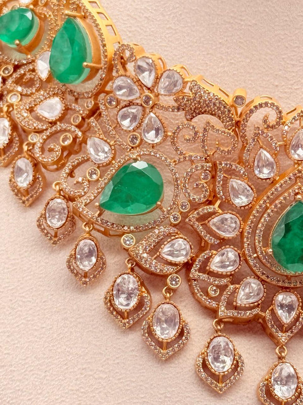 Emerald Empress Polki Necklace Set