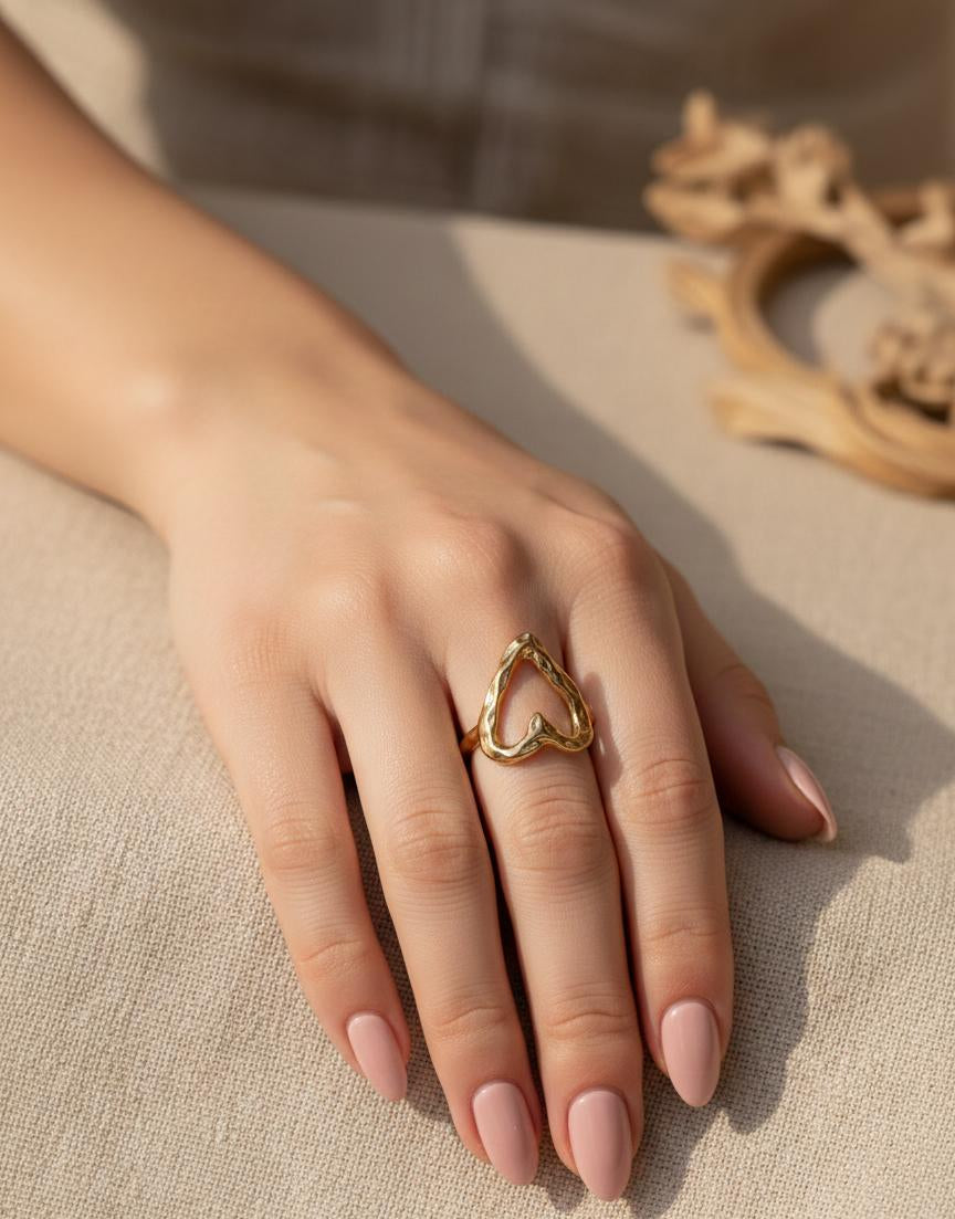 Heartcore –  Anti Tarnish Adjustable Ring