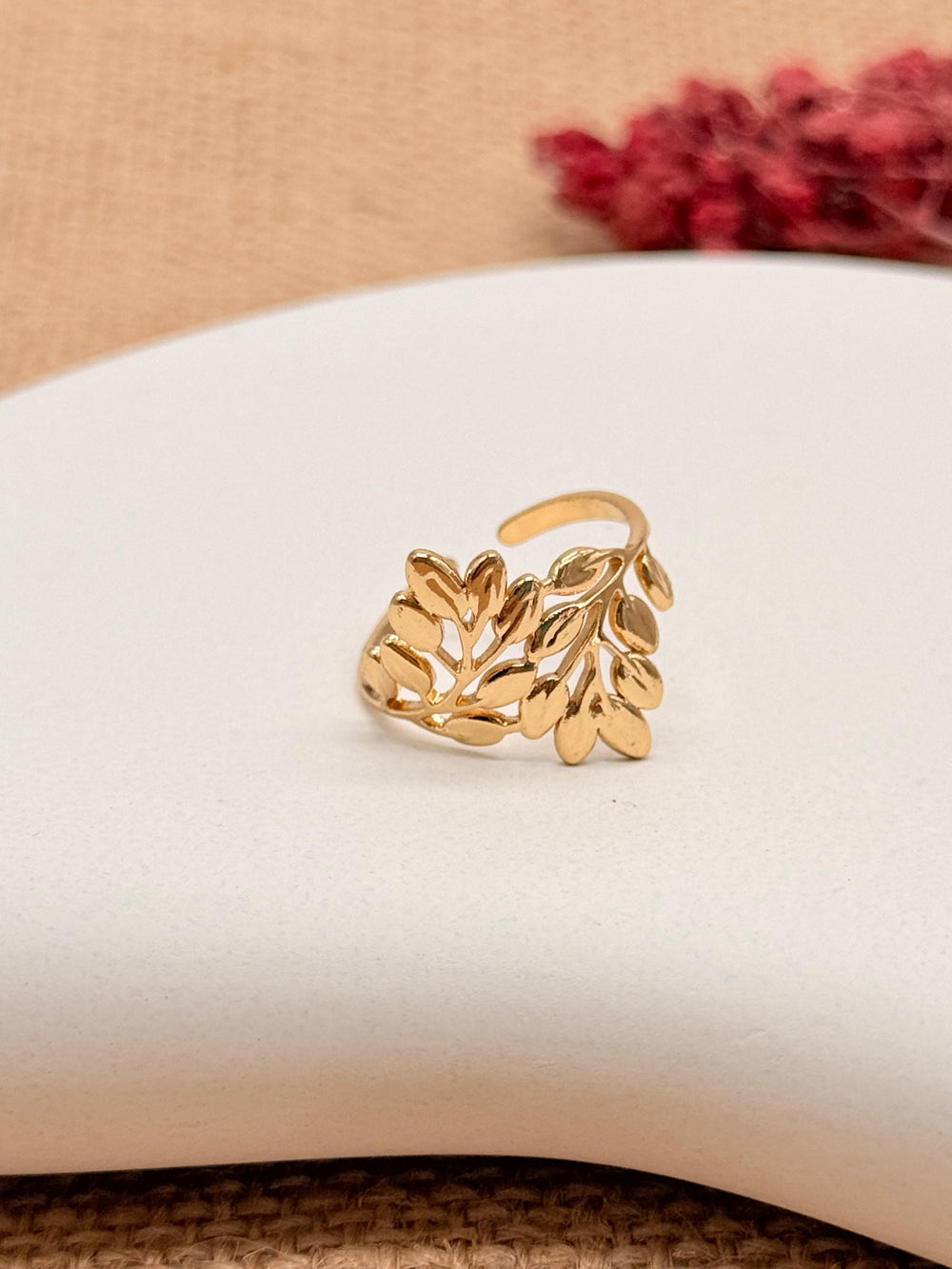 Flourish Frame –  Anti Tarnish Adjustable Ring