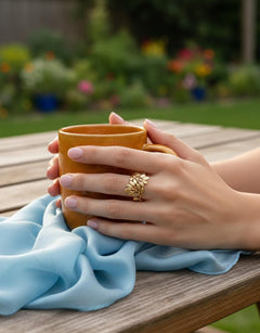 Flourish Frame –  Anti Tarnish Adjustable Ring