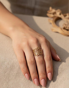 Golden Vine Ring –  Anti Tarnish Adjustable Ring