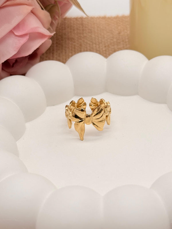 Bow Crush Ring - Anti Tarnish Adjustable Ring