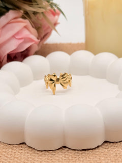 Bow Crush Ring - Anti Tarnish Adjustable Ring