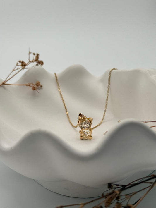 GoldieBear – Golden Teddy Pendant Necklace