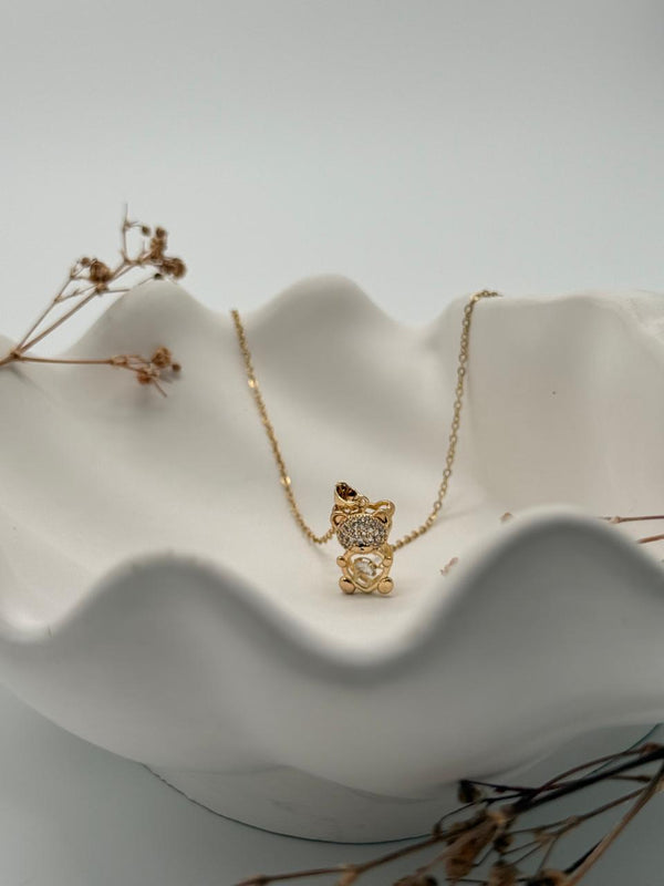GoldieBear – Golden Teddy Pendant Necklace