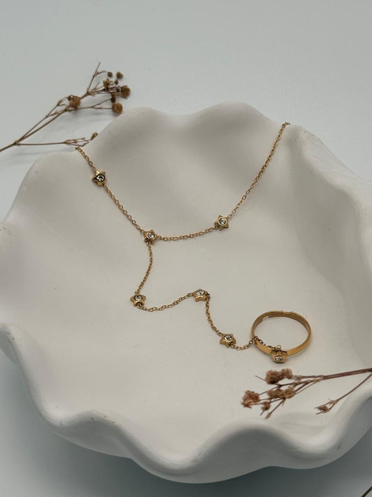 Starlit Noir – Adjustable Anti Tarnish Hand Chain