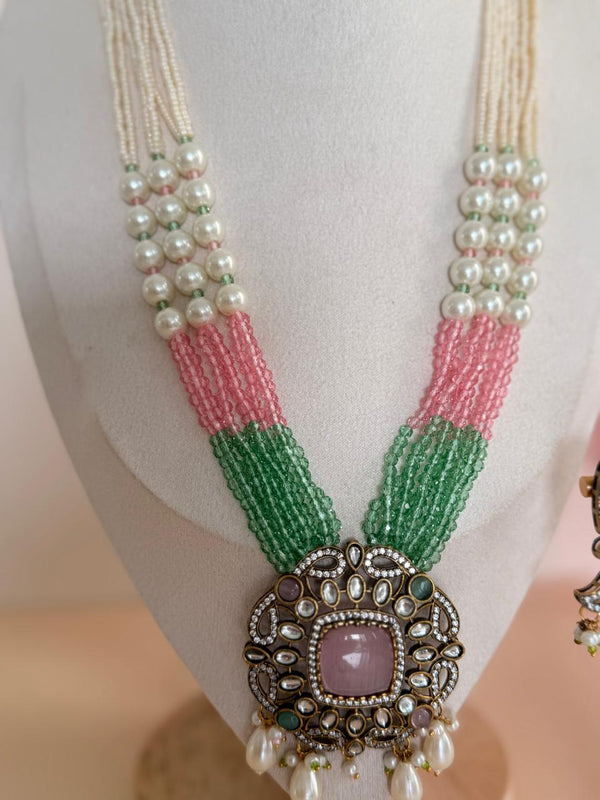 Whispering Meadow – Pearl & Beaded Long Mala Set