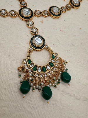 Rajnoor Emerald – Kundan Bridal Set