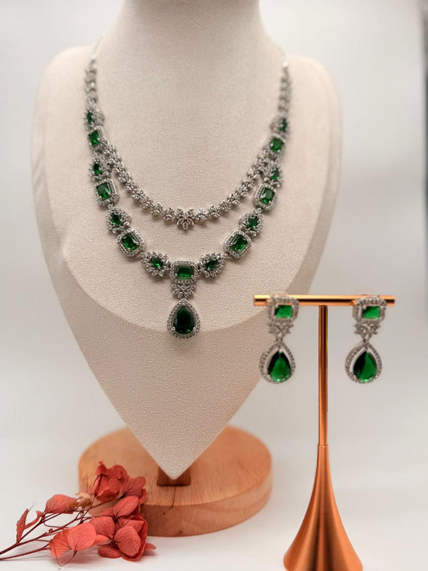Emerald Empress AD Necklace Set