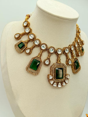 Emerald Elegance – Mossonite Necklace Set