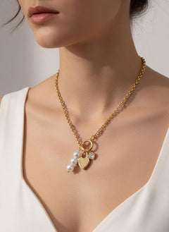 Pearl Whispers – Anti-Tarnish Charm Necklace