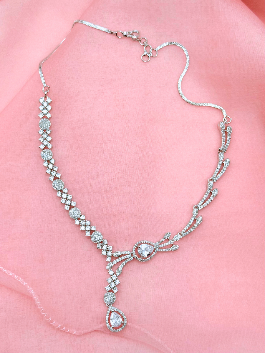 Clear Gleam – American Diamond Necklace Set