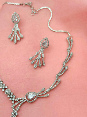 Clear Allure – American Diamond Necklace Set