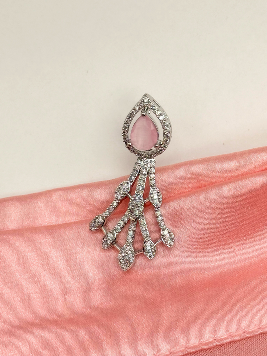 Gleam Aura – Blush American Diamond Necklace Set