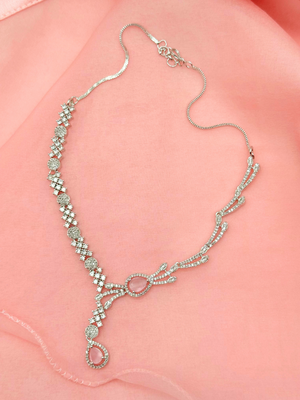 Gleam Allure – Blush American Diamond Necklace Set