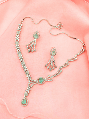 Mint Allure – Mint Touch American Diamond Necklace Set