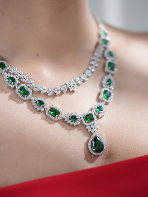 Emerald Empress AD Necklace Set