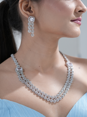 Crystal Royale Cascade – AD Necklace Set