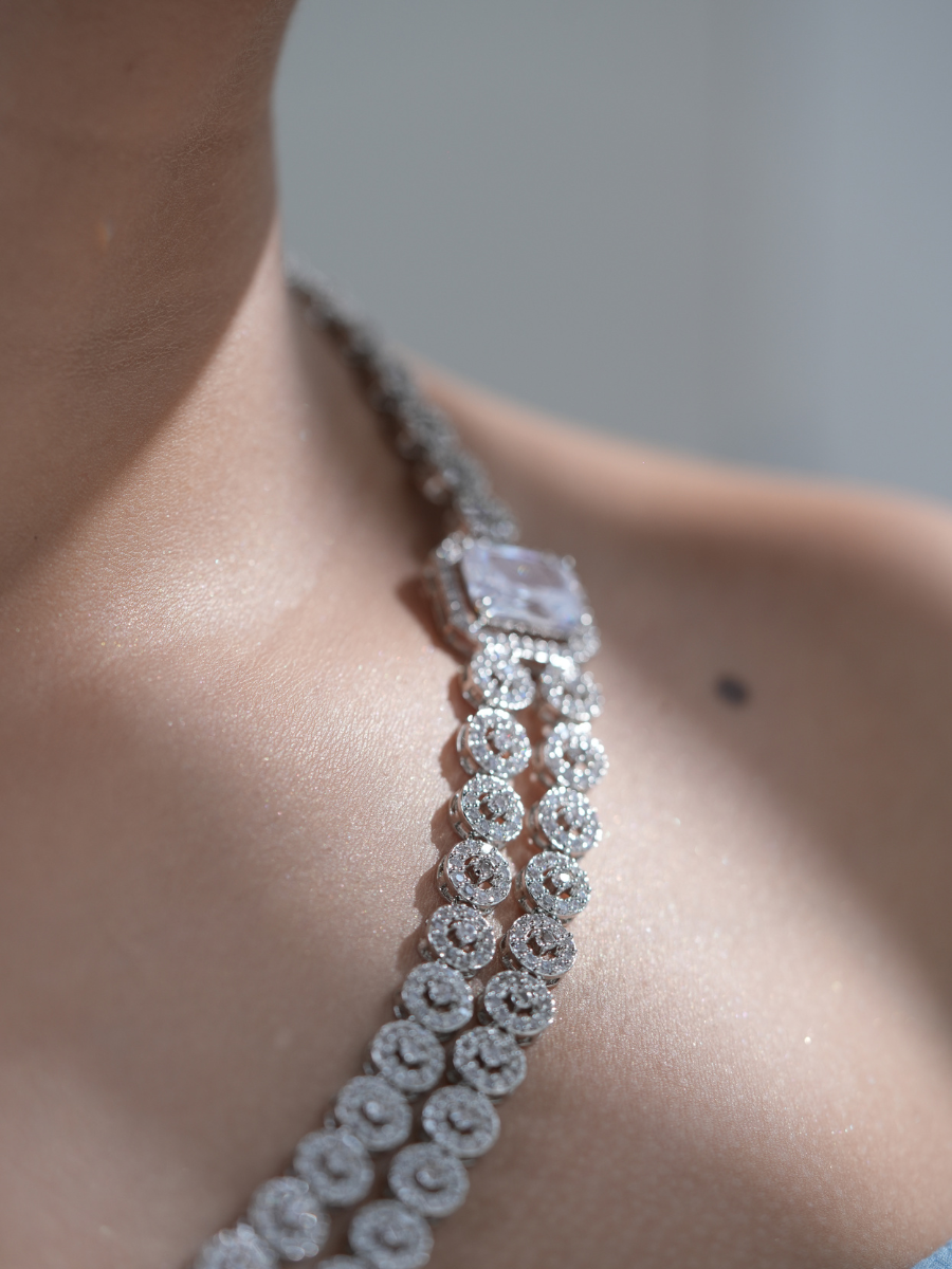 Crystal Royale Cascade – AD Necklace Set