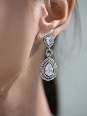 Crown Cascade AD Necklace Set – Crystal Clear Edition