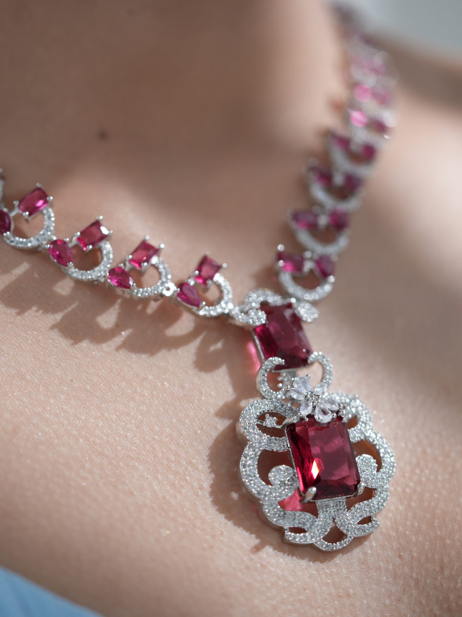 Sovereign Spark AD Necklace Set – Ruby Radiance Edition