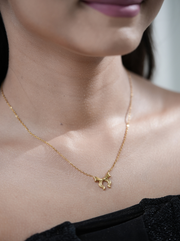 Golden Knot – Bow Charm Gold Plated Anti-Tarnish Necklace