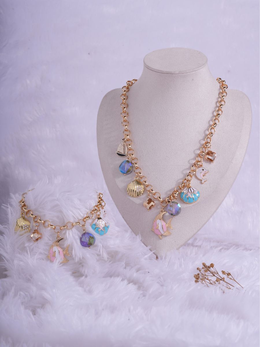 Coral Charm – Necklace & Bracelet Set