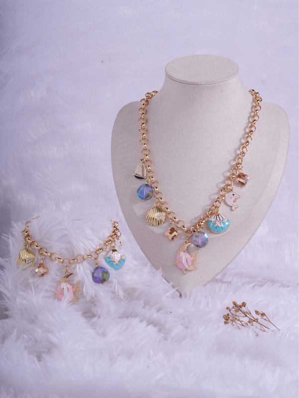 Coral Charm – Necklace & Bracelet Set