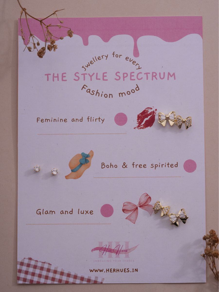 The Bow-tiful Spectrum Earring Trio