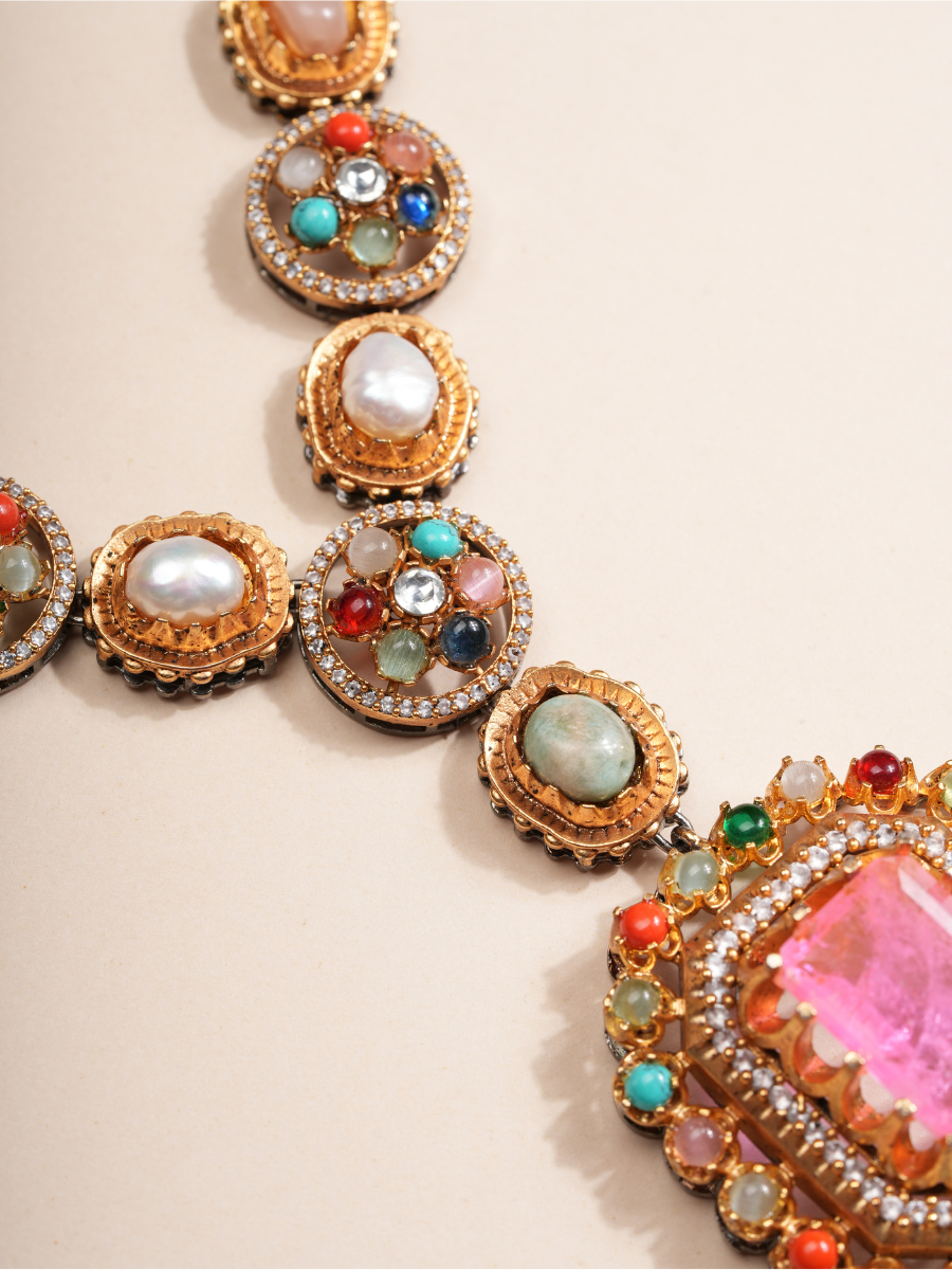 Multicolor Kundan Gemstone Set