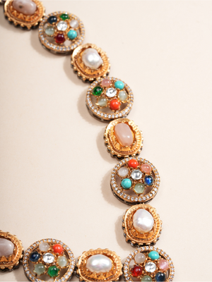 Multicolor Kundan Gemstone Set