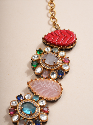 Garden Muse Carved Gem Choker & Earrings Set