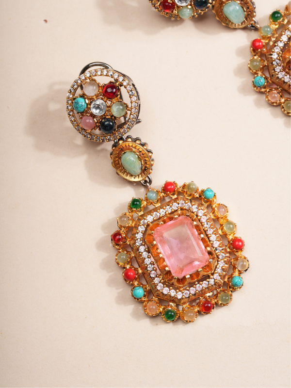 Multicolor Kundan Gemstone Set