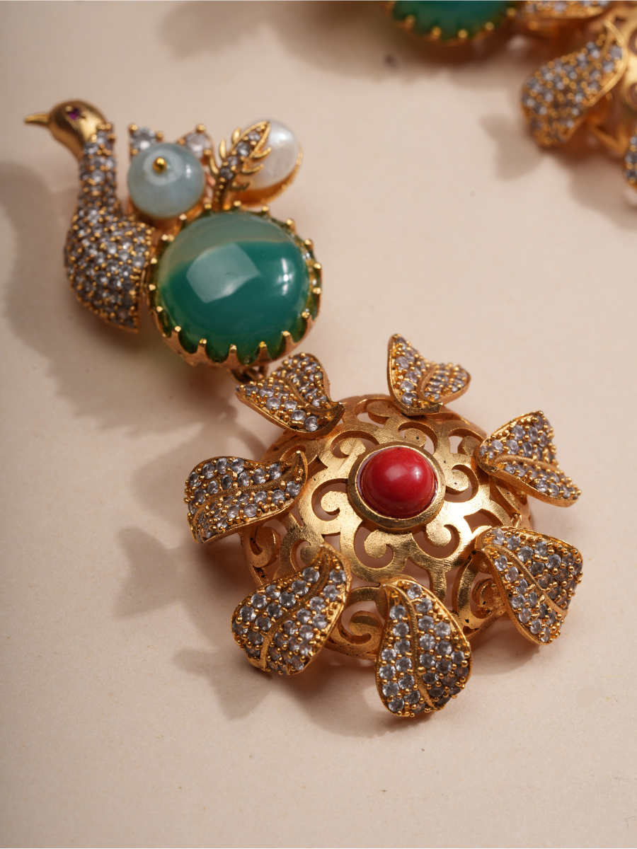 Royal Peacock Paradise Designer Necklace Set