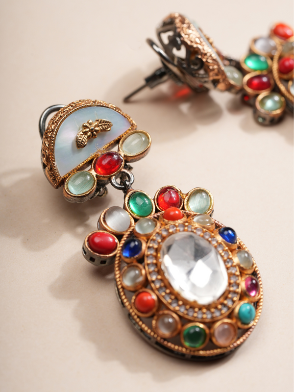 Celestial Aurora Multi-Gem Choker & Earrings Set