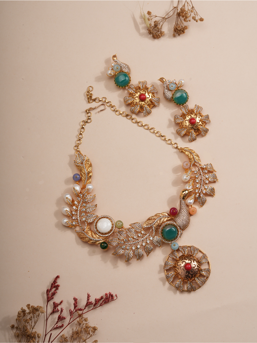Royal Peacock Paradise Designer Necklace Set