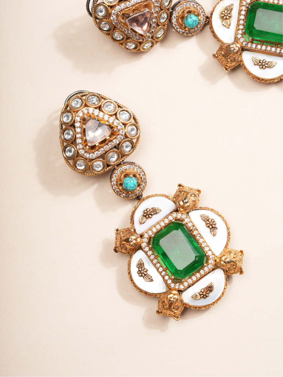 Majestic Emerald Royale Multi-Gem Necklace Set