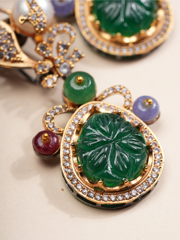 Celestial Blossom Multicolor Necklace & Earrings Set