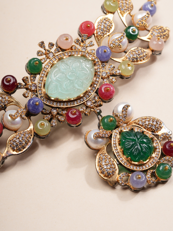 Celestial Blossom Multicolor Necklace & Earrings Set