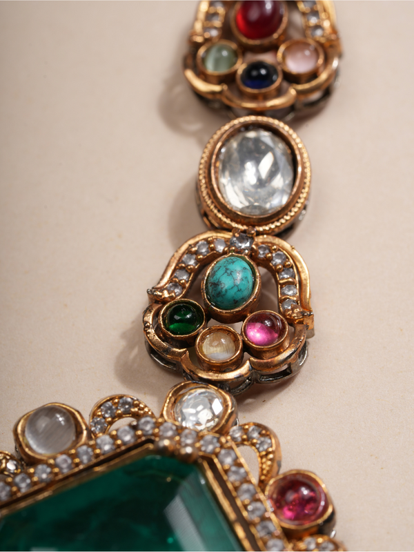 Emerald Blossom Multi-Gem Necklace Set