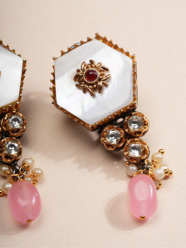 Majestic Aura Pastel Gemstone Necklace & Earrings Set