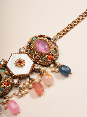 Majestic Aura Pastel Gemstone Necklace & Earrings Set