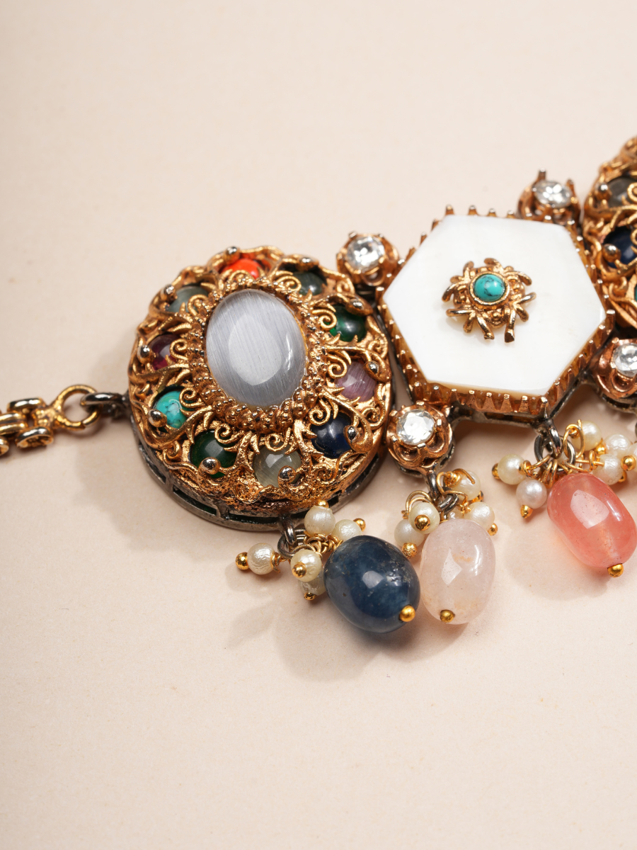 Majestic Aura Pastel Gemstone Necklace & Earrings Set