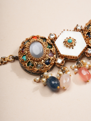 Majestic Aura Pastel Gemstone Necklace & Earrings Set