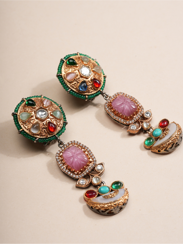 Mystic Carnival Gemstone Necklace & Earrings Set