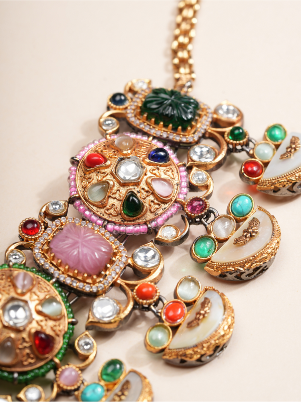 Mystic Carnival Gemstone Necklace & Earrings Set