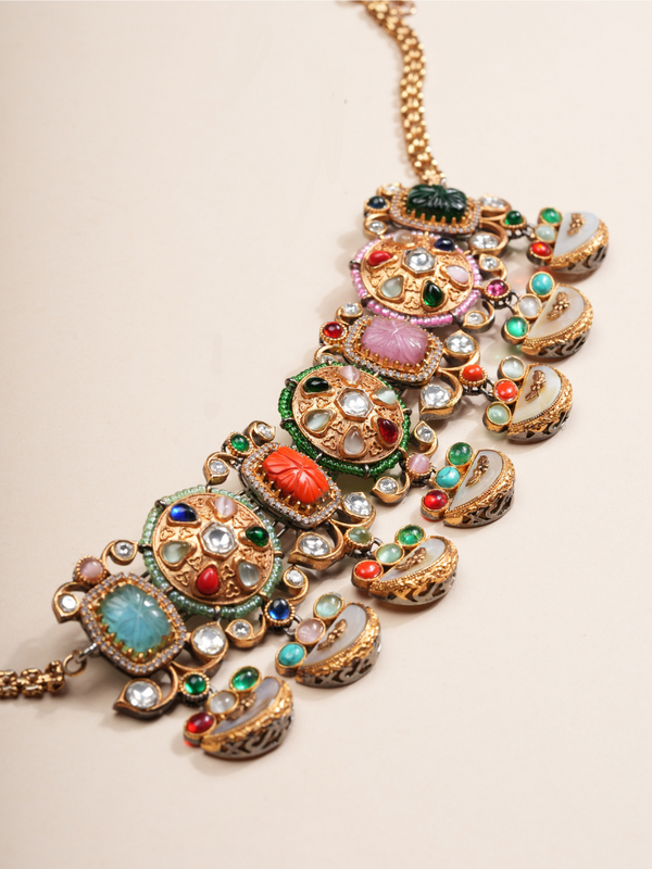 Mystic Carnival Gemstone Necklace & Earrings Set