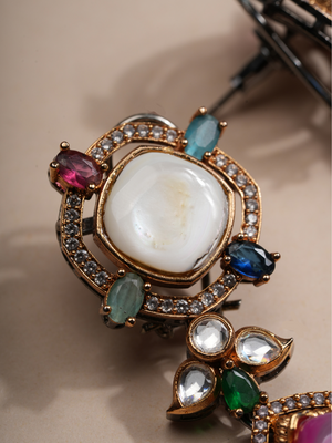 Opulent Mirage Pastel Gemstone Necklace & Earrings Set